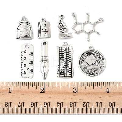 40Pcs 8 Styles Tibetan Style Alloy Pendants TIBE-FP0001-17-1