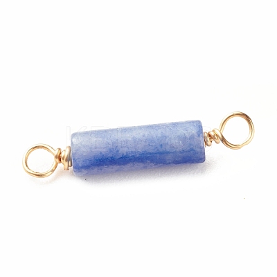 Dyed & Heated Natural Blue Aventurine Connector Charms PALLOY-JF01454-01-1