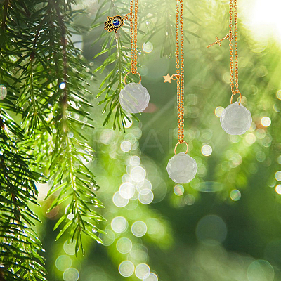 4Pcs 4 Style Clear Glass Teardrop Pendant Decorations HJEW-BC0001-38-1