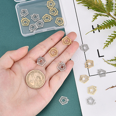 20Pcs 2 Colors 201 Stainless Steel Charms STAS-UN0031-02-1