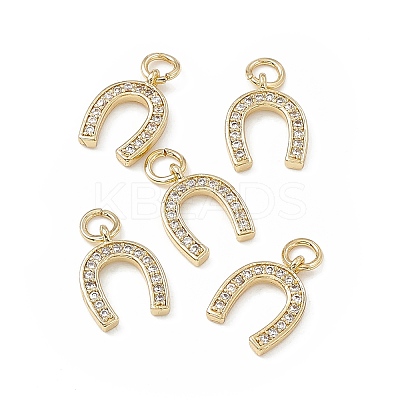 Brass Micro Pave Cubic Zirconia Charms KK-E068-VB278-1