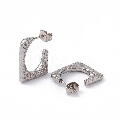 Non-Tarnish 304 Stainless Steel Rectangle Stud Earrings EJEW-G314-11P-1