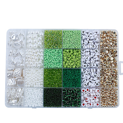 DIY 24 Style Acrylic & ABS Beads Jewelry Making Finding Kit DIY-NB0012-02E-1