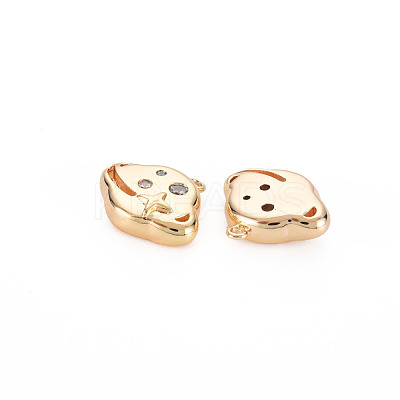 Brass Micro Pave Cubic Zirconia Charms KK-N232-277-1