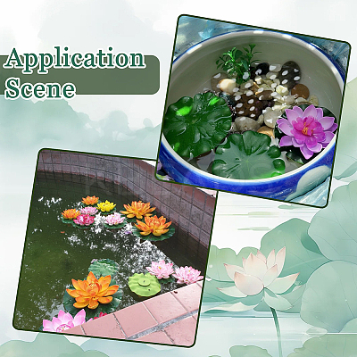Artificial EVA Foam Lotus Leaf & Flower AJEW-SP0003-26B-1