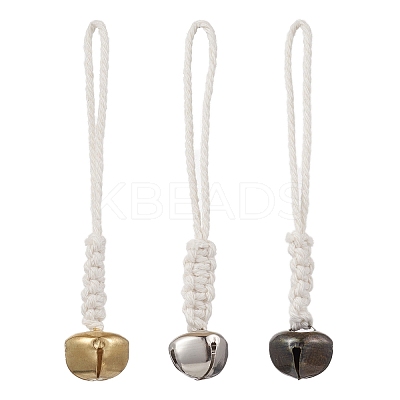 3Pcs 3 Colors Iron Bell Pendant Decoration HJEW-JM02421-1