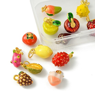 13Pcs 13 Styles Alloy Enamel Pendants FIND-FS0002-40-1