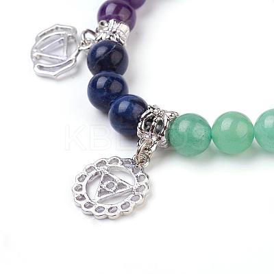 Natural Gemstone Charm Bracelets BJEW-P179-06-1
