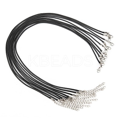 Waxed Cord Necklace Making with Iron Findings LS-NJEW-R229-2.0mm-1