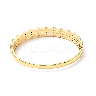 Clear Cubic Zirconia Hinged Bangle BJEW-J165-17G-1