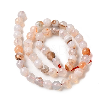 Dyed & Heated Natural Banded Agate Beads Strands G-P539-F01-03-1