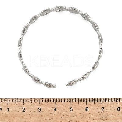 Sun 304 Stainless Steel Link Open Cuff Bangles for Women BJEW-A150-01P-1