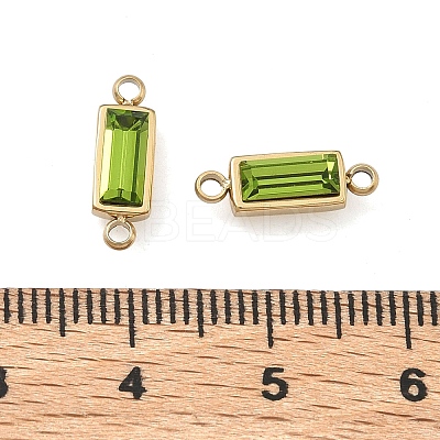 Birthstone 304 Stainless Steel Rhinestone Connector Charms STAS-L022-576G-01-1