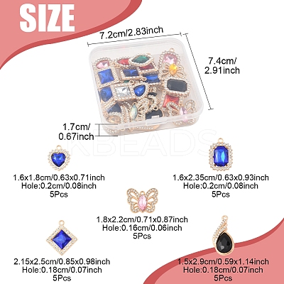 25Pcs 5 Styles Alloy Pendants FIND-FS0003-52-1