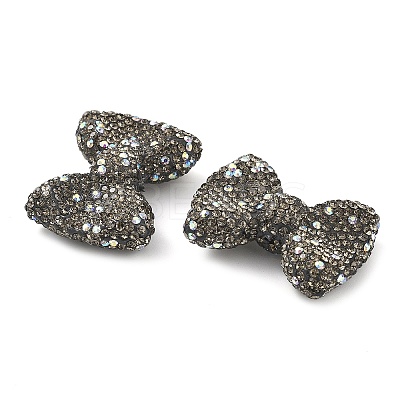 Bowknot Shape Polymer Clay Rhinestone Beads CLAY-NH0001-05A-1