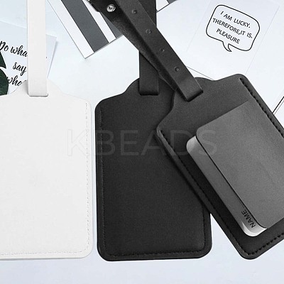 CutHollow 4Pcs PU Leather Luggage Tag OFST-CL0001-01B-03-1