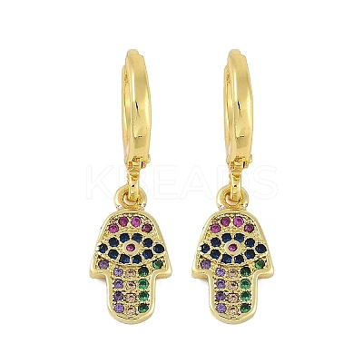 Brass Micro Pave Cubic Zirconia Hoop Earrings for Women EJEW-B067-01G-03-1