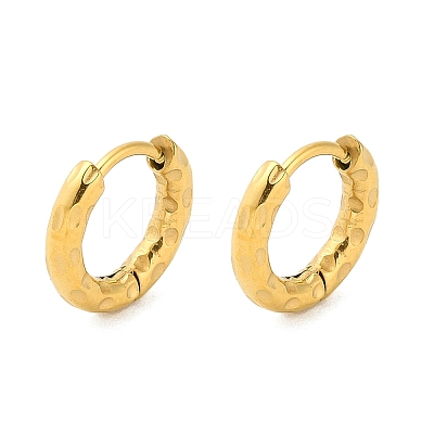 Ion Plating(IP) 304 Stainless Steel Textured Huggie Hoop Earrings LS-EJEW-G374-02A-G-1