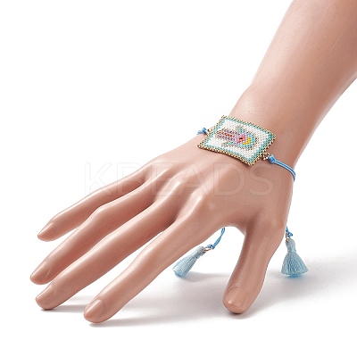 Handmade Japanese Seed Rectangle Braided Bead Bracelets BJEW-MZ00022-01-1