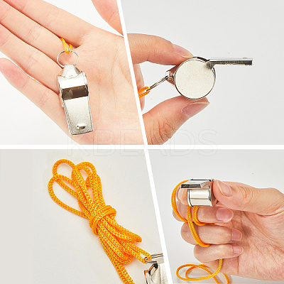 Iron Whistle with Rope NJEW-CN0001-11B-1