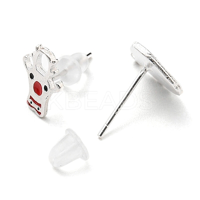 Christmas Theme Brass Asymmetrical Earrings LS-EJEW-D062-01B-S-1