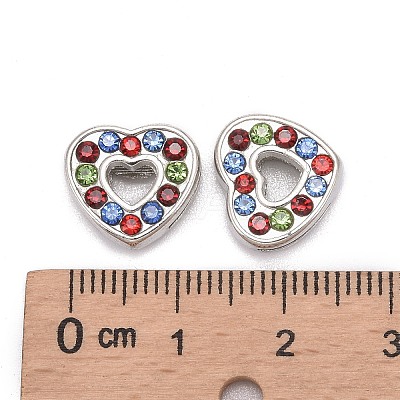 Alloy Rhinestone Slide Charms LS-RSB357-1-1