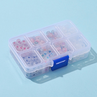 6 Style Luminous Acrylic & Transparent Plastic Beads MACR-FS0001-24-1