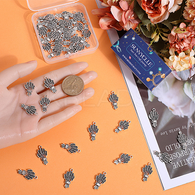 50Pcs Autumn Theme Tibetan Style Alloy Pendants FIND-SC0006-37-1