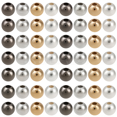 2400Pcs 4 Colors Round CCB Plastic Spacer Beads CCB-PA0001-05B-1