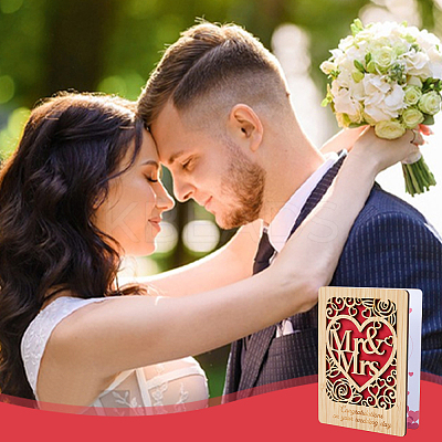 Wedding Bamboo Greeting Card AJEW-WH20060-11A-1
