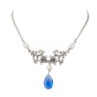 Pearl & Teardrop Glass Jewelry Set SJEW-JS01291-1