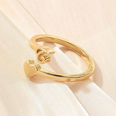 Brass Cuff Rings for Women RJEW-U044-T-1