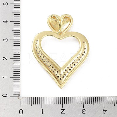 Rack Plating Brass Micro Pave Clear Cubic Zirconia Pendants KK-H474-19G-07-1