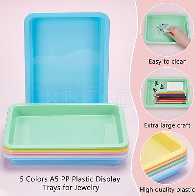 30Pcs 5 Colors A5 PP Plastic Display Trays for Jewelry AJEW-WA0001-32-1
