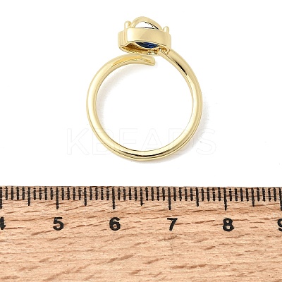 Brass Micro Pave Cubic Zirconia Cuff Open Rings for Women RJEW-L343-01G-1