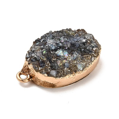 Resin Imitation Druzy Gemstone Pendants CRES-F022-01-1