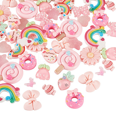 70Pcs 14 Styles Opaque & Trasnaprent Resin Cabochons RESI-TA0004-77-1
