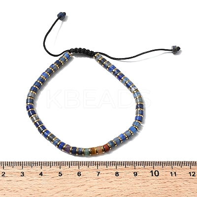 Natural Lapis Lazuli & Non-magnetic Hematite Beaded Adjustable Bracelets for Unisex BJEW-K251-09T-1