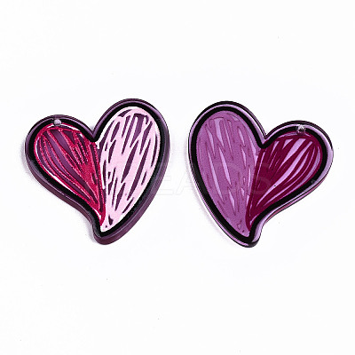 Transparent Acrylic Pendants LS-KY-T022-34-1