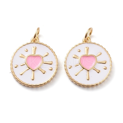 Real 18K Gold Plated Brass Enamel Pendants ZIRC-Z008-11A-1