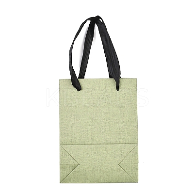 Paper Gift Tote Bags with Nylon Black Ribbon Handles ABAG-K004-01B-1