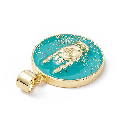 Rack Plating Brass Enamel Pendants KK-B065-03G-1