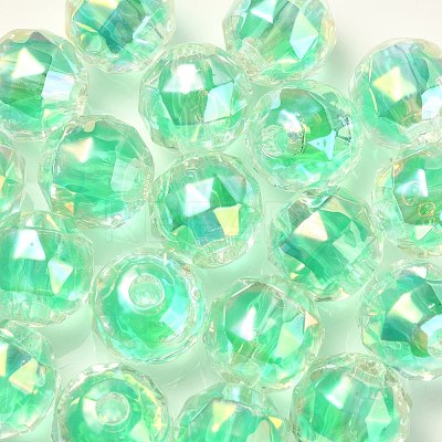 Two Tone UV Plating Rainbow Iridescent Acrylic Beads TACR-D010-06A-1