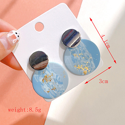 Handmade Polymer Clay & Alloy Dangle Stud Earrings for Women WGEC92E-02-1