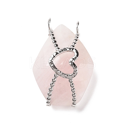 Natural Rose Quartz Pendants G-C243-01P-1