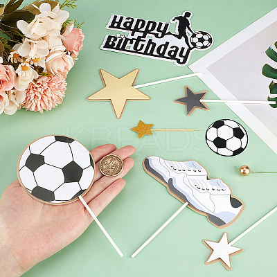 Football Paper Cake Toppers AJEW-SC0002-76-1