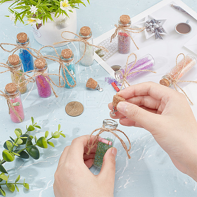 Cork Glass Wishing Bottle for Pendant Decoration AJEW-AB00090-1