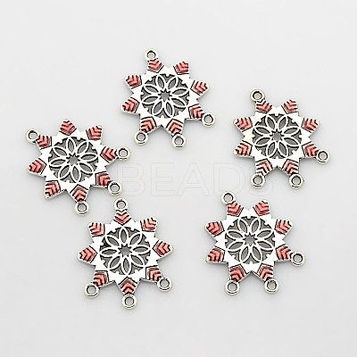 Antique Silver Tone Alloy Enamel Chandelier Components ENAM-J509-01AS-1