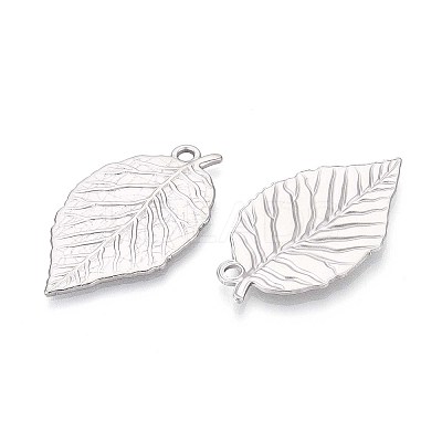 304 Stainless Steel Leaf Pendants STAS-T067-37P-1