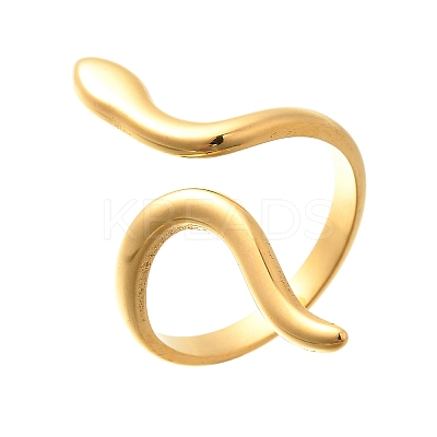 Snake 304 Stainless Steel Open Cuff Rings for Women LS-RJEW-M046-02G-1